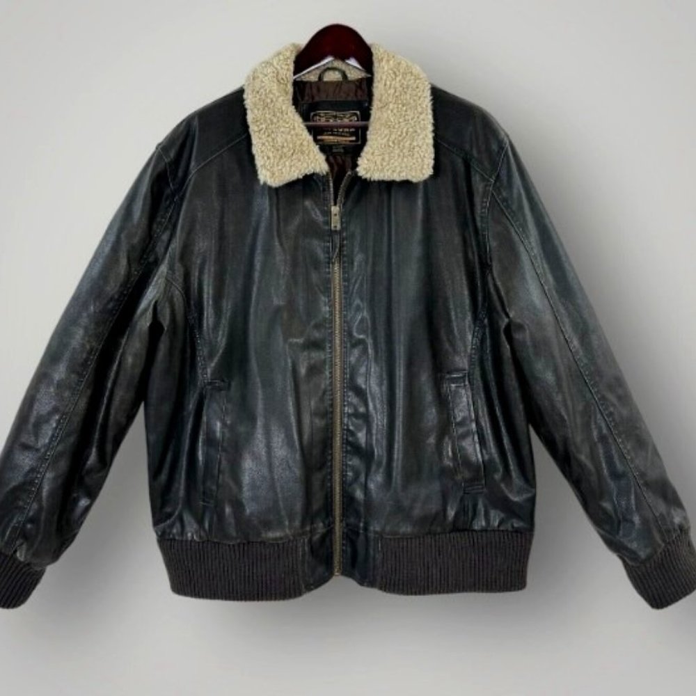 The Original Arizona Leather Shearling Lined Collar Jacket- Men's 3XLT (NWT)